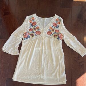 Embroidered Floral Boho Blouse